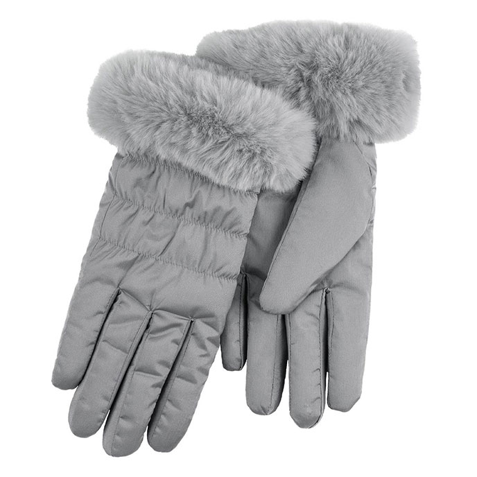 Isotoner Ladies Water Repellent Padded Glove Grey Extra Image 1